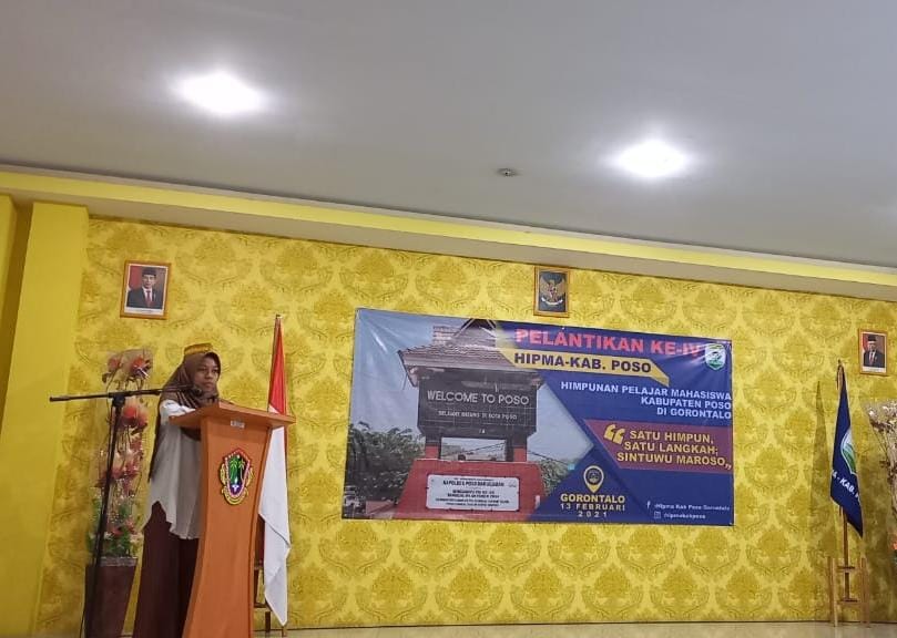 Ketua Umum Himpunan Pelajar Mahasiswa (HIPMA) Kabupaten Poso di Gorontalo Periode 2021 - 2022, Nazla Ain Lahangko.